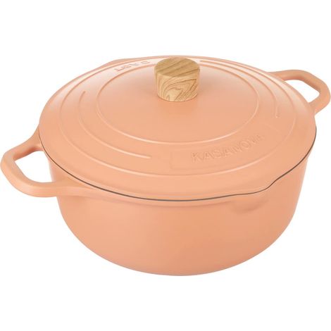 KASANOVA Casseruola Antiaderente vari colori Pot Art con Coperchio Innovativo, casseruola induzione, Ottimale per Stufati e Cotture Lente (Rosa, 28 Cm) (1/5)