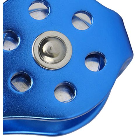 Feststehende Miniaturrolle aus polierter Aluminiumlegierung, hohe Festigkeit und geringes Gewicht, geeignet für Arbeiten in großer Höhe und Abseilen, blau, Einheitsgröße. (1/4)