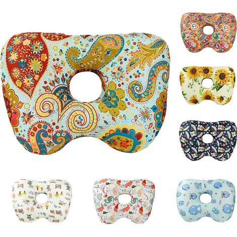 Oreiller pour les oreilles avec rembourrage en coton PP, noyau à mémoire de forme lente, oreiller en forme de pomme, oreiller de soutien pour les oreilles des personnes dormant sur le côté-AquaForge (1/4)