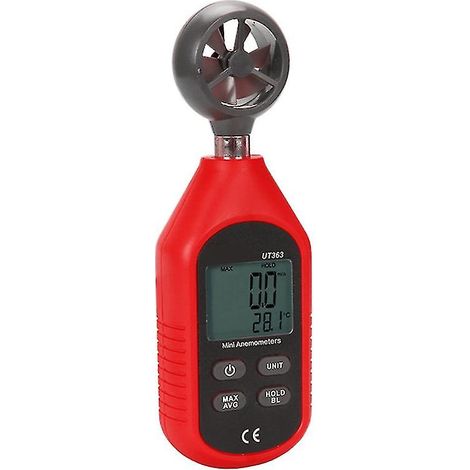 Anémomètre numérique 2024, testeur de température, écran LCD, débitmètre d'air (1/5)