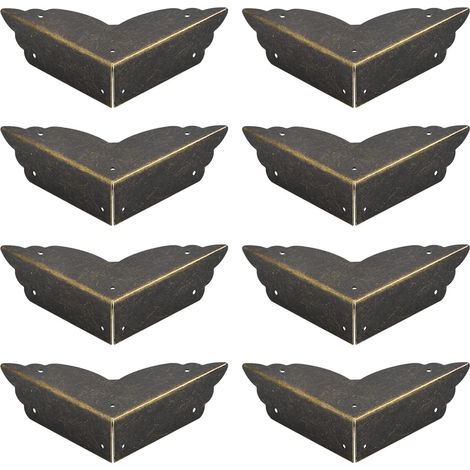 8 protections d'angle métalliques pour meubles, style vintage (1/4)