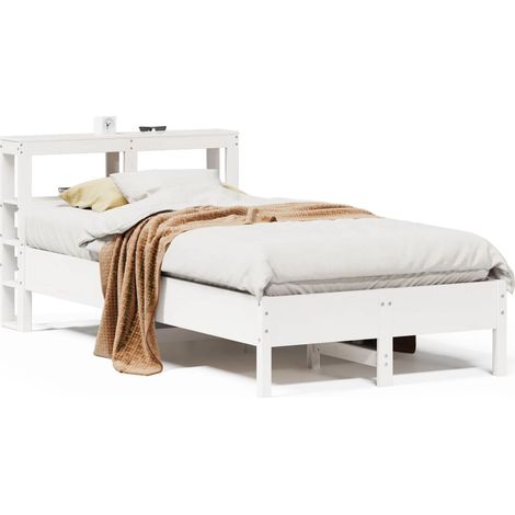 Maison Exclusive - Letto senza Materasso Bianco 75x190 in Legno Massello di Pino