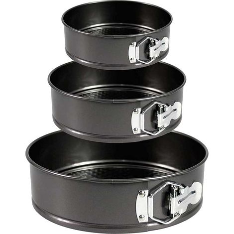 Tortiera apribile con cerniera 3 teglie 24 26 28 cm da forno per torte dolci rotonde (1/4)