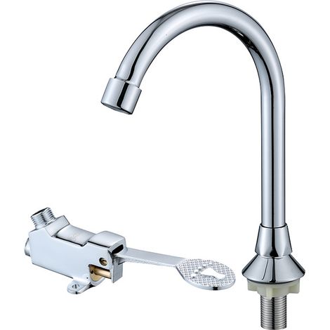 Pédale Robinet Évier - Vanne Cuivre ABS - Pour Salle De Bain Cuisine Laboratoire Hôpital - 1 Pièce (1/5)
