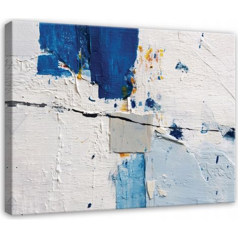 tableau abstrait structure 3d gris pour chambre salon sur toile 100x70 cm (1/3)