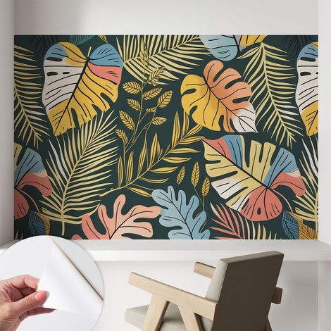 Papier peint autocollant avec imprimé pour décoration intérieure pour rénovation a motif Énergie tropicale 104x70 cm (1/5)