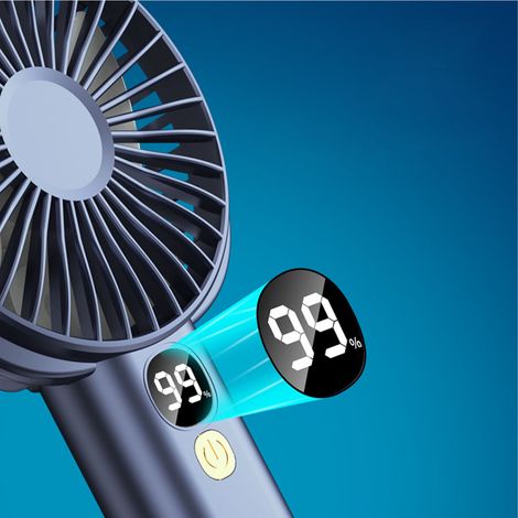 Nouveau mini ventilateur, silencieux et puissant, mini ventilateur de bureau portable rechargeable par USB, bleu foncé (1/5)