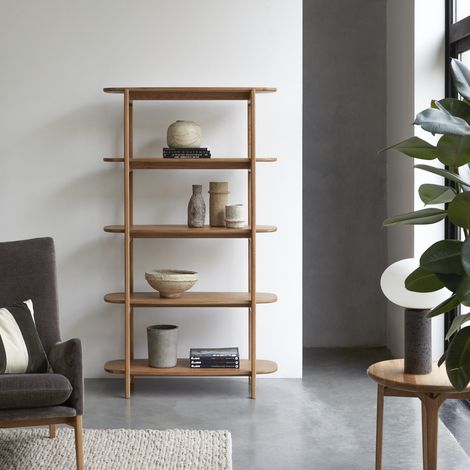 Tikamoon Rozenn Bibliothèque en chêne H 175 cm × L 100 cm × P 38 cm (1/5)