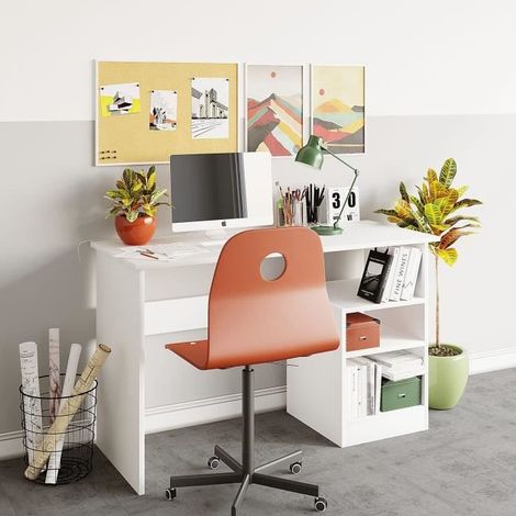 Bureau d'étude - BAHAR - Blanc - 120 x 74 x 50 cm (1/3)