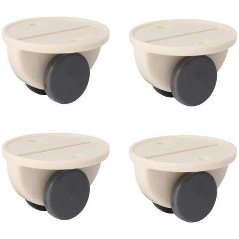 Lot de 4 roulettes auto-adhésives, non pivotantes, absorption des chocs, sans perçage, pour meubles, boîte de rangement, conteneur, étagère de déménagement(Taille: 3 x 2 cm) (1/5)