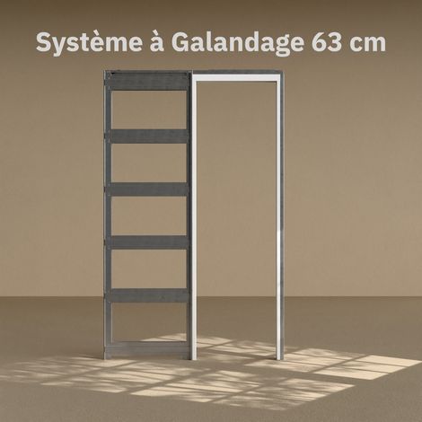 Système à galandage avec Finition - Pour porte 63 cm
