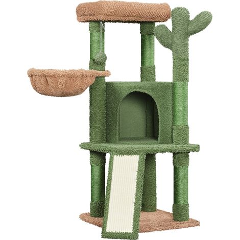 Yaheetech Albero Tiragraffi per Gatti a Forma di Cactus in Truciolato e Corda di Sisal