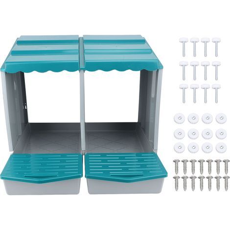 2-compartment laying box for chickens/ducks – PP, spacious, easy to clean (1/5)