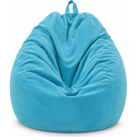 Pouf Salon pour Adulte 100 x 120 cm(sans Remplissage)- Velours Côtelé Housse de Pouf pour Intérieur et Extérieur, Bleu Ciel Kids Bean Bag Cover pour Salon (1/5)