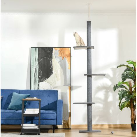 Albero tiragraffi regolabile in altezza 228-260 cm per soffitto grigio HAVRYA (1/5)