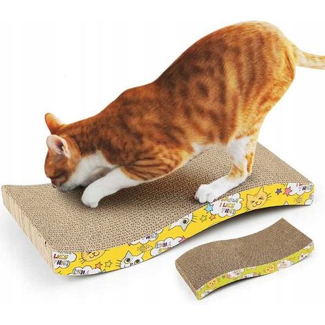 Poste rascador para gatos, cama de cartón con forma de barco, 45 cm, cómodo, estable y ecológico. (1/5)