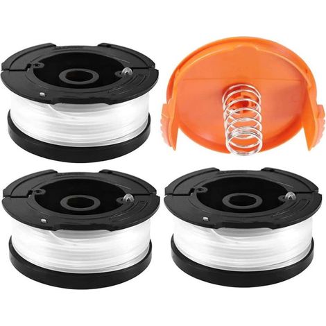 3 + 1pcs Bobines A6481 A6485 pour Black et Decker Af-100, Bobine Fil Coupe Bordure pour Black et Decker Coupe-Bordures, 3 Bobine de Fil Debroussailleuse avec 1 Couvercle de Bobine et 1 Ressort (1/5)
