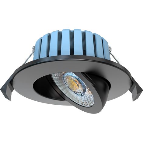 Litecraft Lydia Recessed Downlight 7 Watt LED Bathroom Tiltable Spotlight - Black (1/5)