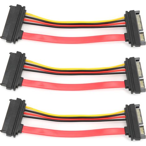 SATA-Datenkabel (29-polig weiblich auf 22-polig männlich) für Festplatten – 3er-Pack (1/5)