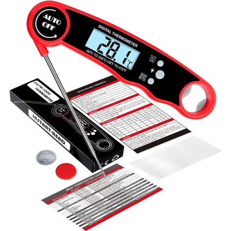 Filiyano-Thermomètre à viande numérique, thermomètre de cuisson à lecture rapide (3 s), thermomètre de barbecue à sonde pliable de haute précision (1/2)