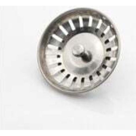 Panier à tamis pour évier - - Acier inoxydable - Pièce de rechange - Ø 84 mm - Tige 40 mm - Joint en caoutchouc (1/4)
