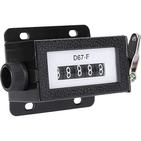 Compteur mécanique à 5 chiffres (0-99999) avec bouton rotatif et ressort, réinitialisable, noir. (1/3)