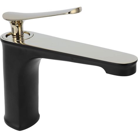 URRNDD Rubinetto di alta qualità Materiale: rame Rubinetto a foro singolo Design con maniglia lunga Adatto ad ambienti moderni come bagni, WC e lavabi (G9/6).