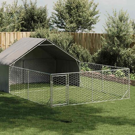Outdoor-Hundezwinger mit Auslauf 6x3x1,9 m Verzinkter Stahl