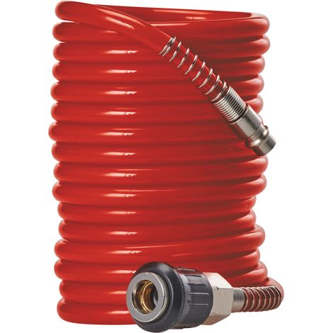 Original Einhell Spiralschlauch 4 m (Kompressor-Zubehör, 4 m Länge, Innendurchmesser 6 mm, aus PU-Material, max. Arbeitsdruck 10 bar, inkl. Schnellkupplung & Stecknippel) (1/4)