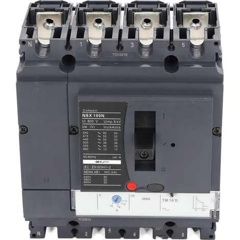 Disjoncteur de moteur boîtier moulé 4P protecteur de fuite compact 50kA pouvoir de coupure 100A 220V 380V (1/5)