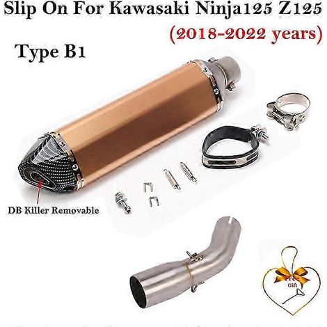 Système d'échappement pour moto, silencieux de tube intermédiaire modifié pour Kawasaki Ninja 125 Z125 Ninja 125 2018 - 2022 (Type B1) (1/5)