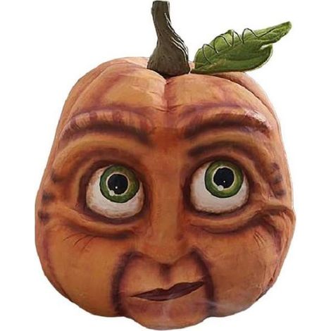 Tête de citrouille décorative - Accessoires décoratifs - Halloween - Résine - Mixte - Extérieur