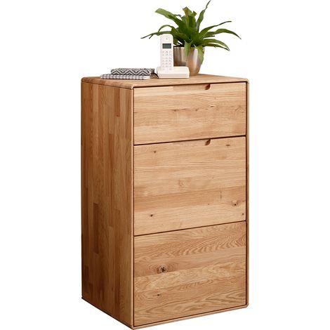 Kommode 51 cm breit modern in massiver geölter Eiche KALAMANTA-69 (1/5)