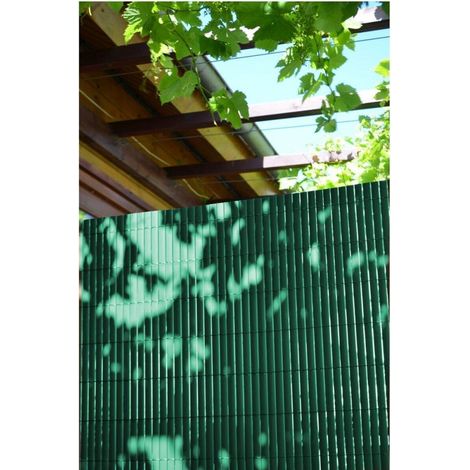 Recinzione in canne bifacciali con doghe in PVC verde da 10 mm (contenuto riciclato al 30%), IDEAL GARDEN, H. 1,5 x L. 3 m IDEAL GARDEN