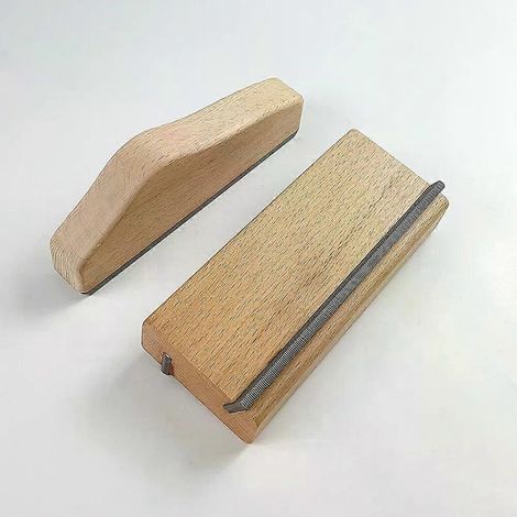 Gitarrenbundfeile aus Massivholz, 2-in-1-Feile zum Abrunden und Bündigfeilen, Werkzeugstahl-Feinbundfeile, Gitarrenbauerwerkzeug (1/4)
