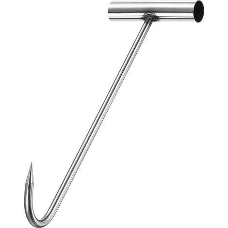 Crochet De Regard 11.6 Pouces, 304 Acier Inoxydable en Forme De T Leve-Couvercle De Regard avec Pointe Effilee pour Soulever Tirer Couvercle De Regard (1/5)