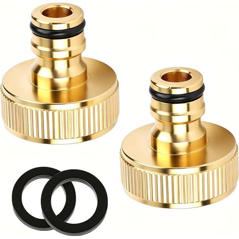 2 raccords Adaptateur d’Eau avec Filetage Extérieur 1 Pouce, adaptateurs universels, adaptés aux tuyaux d'arrosage, compatibles avec les systèmes à clipser, pour la maison, le jardin et l'agriculture (1/5)