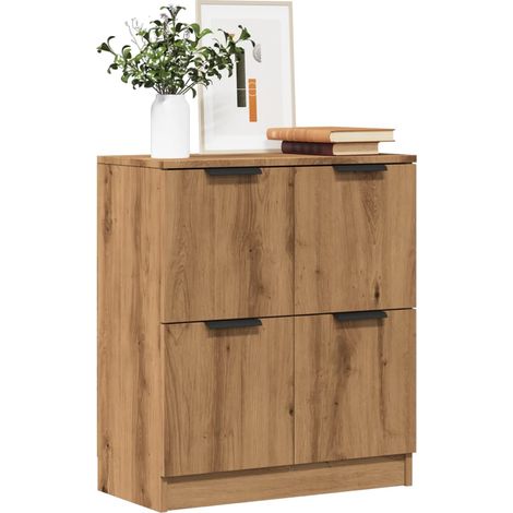 Vidaxl – Buffet en bois d'ingénierie chêne artisan 60x30x70 cm – Grand espace de rangement – Surface résistante à l'humidité (1/6)