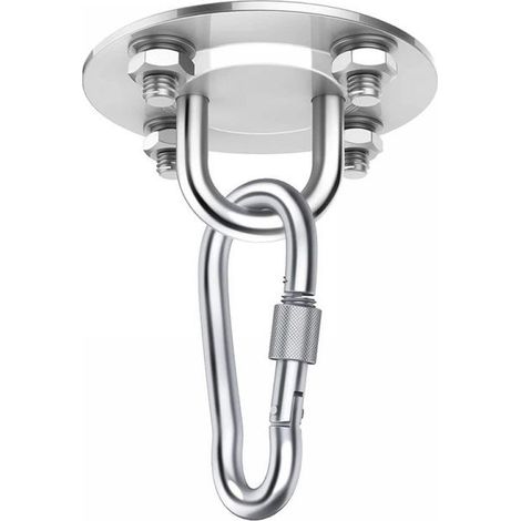 Heavy-duty ceiling hooks, 1000 lbs capacity, stainless steel hammock suspension kit, 180° rotation. (1/4)