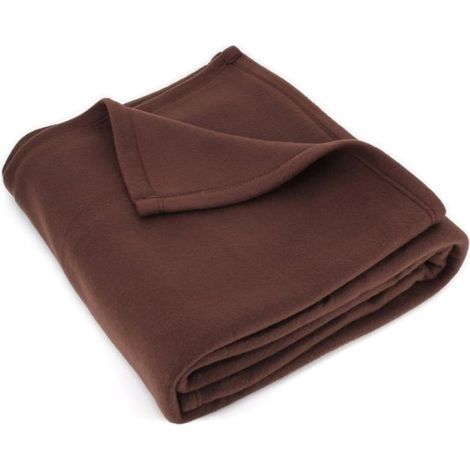 Couverture 150x210 cm Isba marron Chocolat 100 Polyester 320gm2 non-feu (1/4)