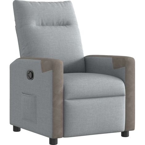 vidaXL Fauteuil inclinable Gris clair Tissu