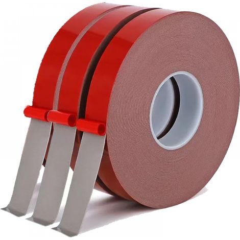 Ruban adhésif double face étanche à film 0,8 mm 20 mm 3pcs 3 m Gris Rouge (1/5)