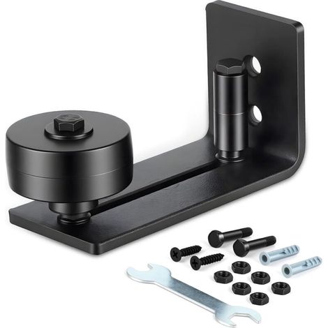 Guide de Plancher, Guide-porte Coulissante Réglable, Rail de porte Coulissante au Sol avec 8 Options de Configuration, pour Porte de Grange, Portes Coulissantes (1/5)