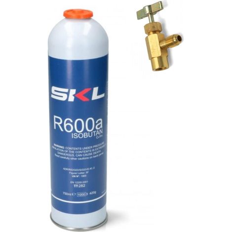 1 PZ BOMBOLA + RUBINETTO GAS REFRIGERANTE FRIGO FREEZER R600 420 GR (1/4)