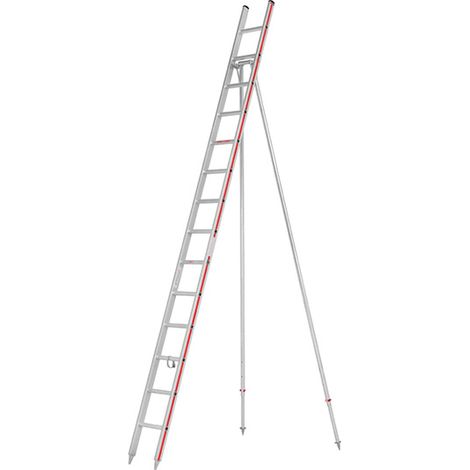 Scala agricola in alluminio con piedi regolabil - Altezza massima di lavoro : 5.23m - 3049/14