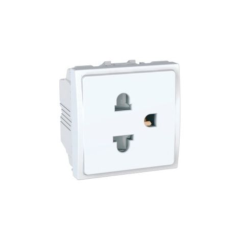 Prise 2P+T 16A norme US blanche à encastrer (sans support ni plaque) avec bornes auto UNICA