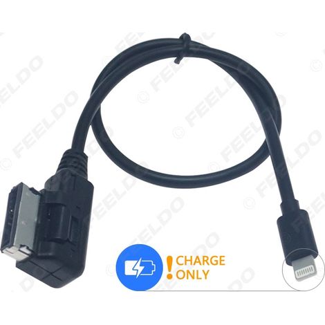 Câble et adaptateur de charge compatibles avec les interfaces Volkswagen Audi MDI/AMI vers Apple Lightning.