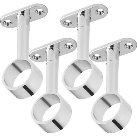 4 Stück Schrankstangen Mittelhalter für runde Kleiderstangen (Ø 25 mm) Chrom poliert höhenverstellbarer Mittelträger 64 - 93 mm Kleiderstangenlager Schrankrohrträger von SOTECH (1/5)