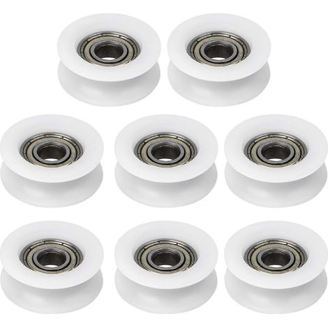 Ensemble de 8 poulies blanches pour fenêtres et portes (0,24 x 0,94 x 0,35 pouce).