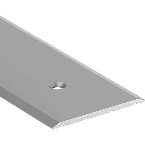 Seuil de porte alu incolore 100 cm – Profilé extra plat – 5 trous pour vis – Installation intérieure facile – Romus